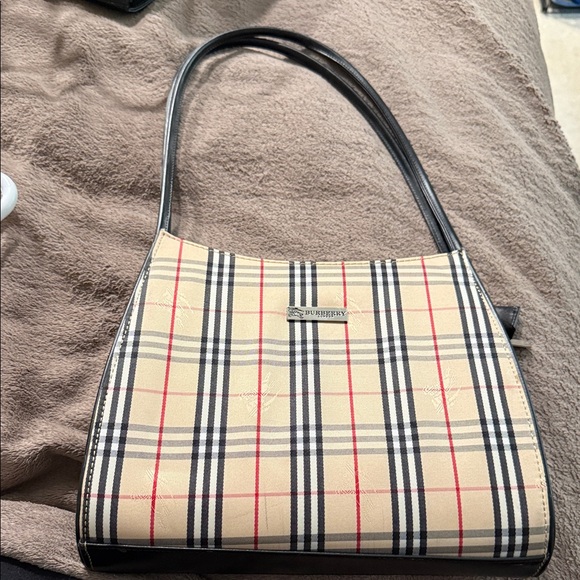 Burberry Beige and Red Check Shoulder Bag - Picture 1 of 2
